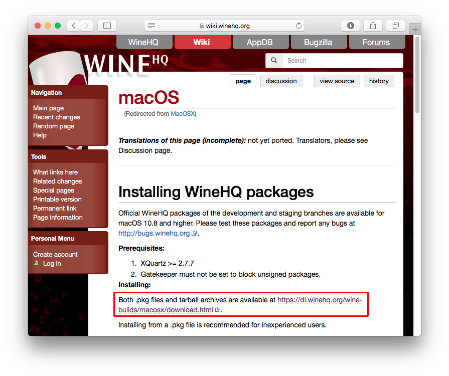 install wine on mac